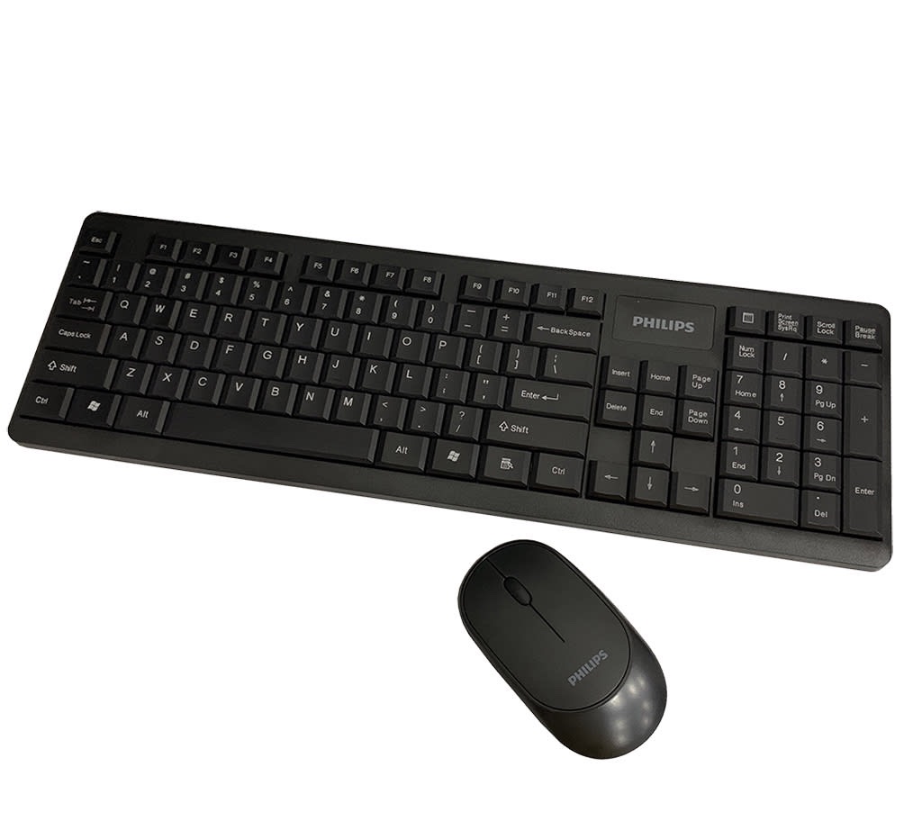 Set Teclado y Mouse Philips - Compacto, Ergonómico e Inalámbrico