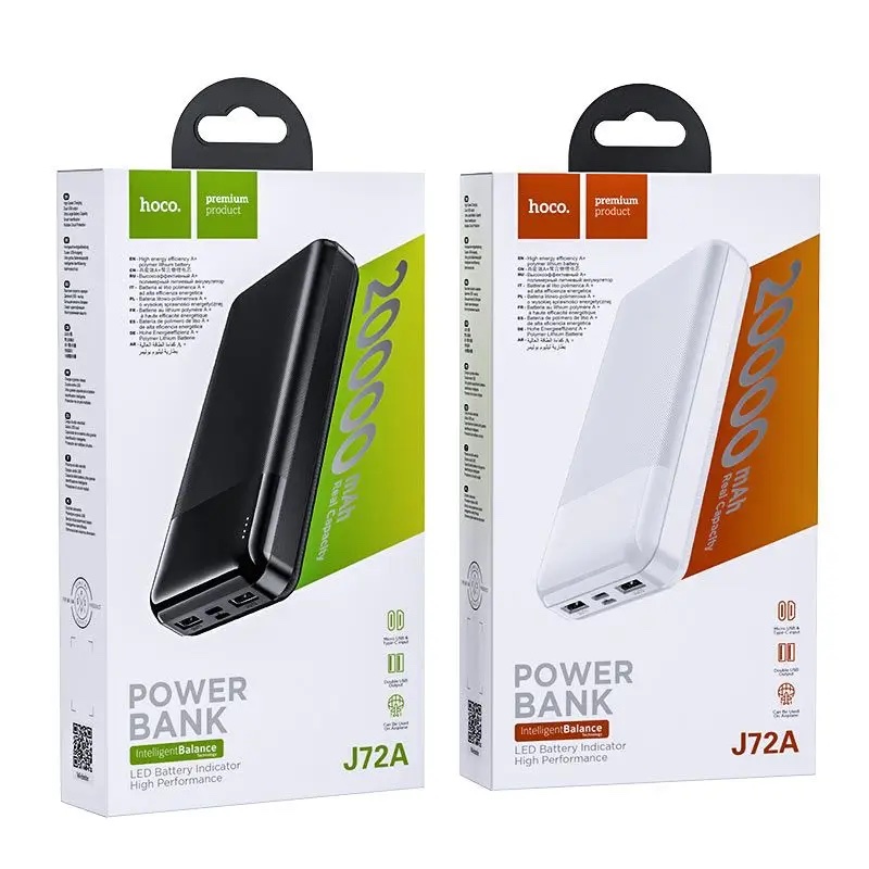 Power Bank Hoco J72A 20000mAh – Doble USB y Carga Rápida