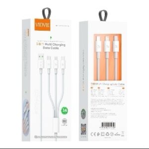 VIDVIE Multiport USB | Cargador 3 en 1 Tipo C, Micro USB y Lightning - Imagen 1
