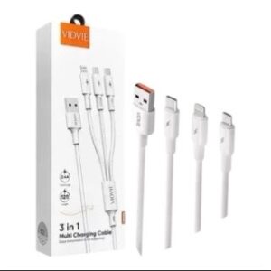 VIDVIE Multiport USB | Cargador 3 en 1 Tipo C, Micro USB y Lightning - Imagen 2