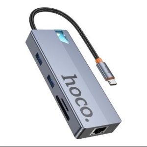Hub USB-C 8 en 1 Hoco HB52 | HDMI 4K, Ethernet RJ45 y Carga Rápida - Imagen 1