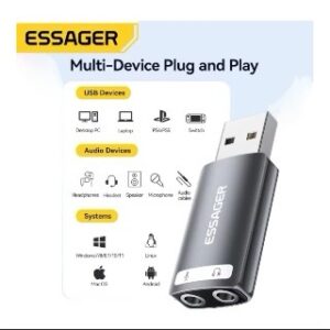 Tarjeta de Sonido Externa USB Plug & Play – Compatible con PS5, PC y Laptop - Imagen 3