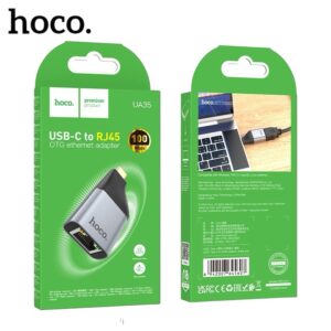 Adaptador Hoco UA35 USB-C a RJ45 | Conexión Estable 100Mbps - Imagen 3