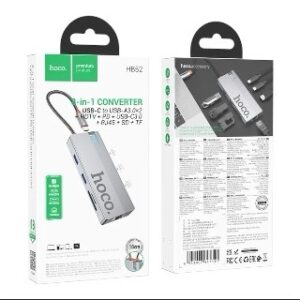 Hub USB-C 8 en 1 Hoco HB52 | HDMI 4K, Ethernet RJ45 y Carga Rápida - Imagen 3