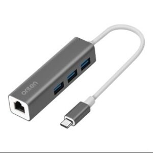 Adaptador Onten USB-C a Ethernet + 3 USB – Compatible con Mac y Windows - Imagen 1