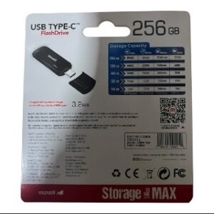 Memoria USB-C Maxell 256 GB 3.2 – Rápida, Compacta y Compatible con Mac/PC - Imagen 3