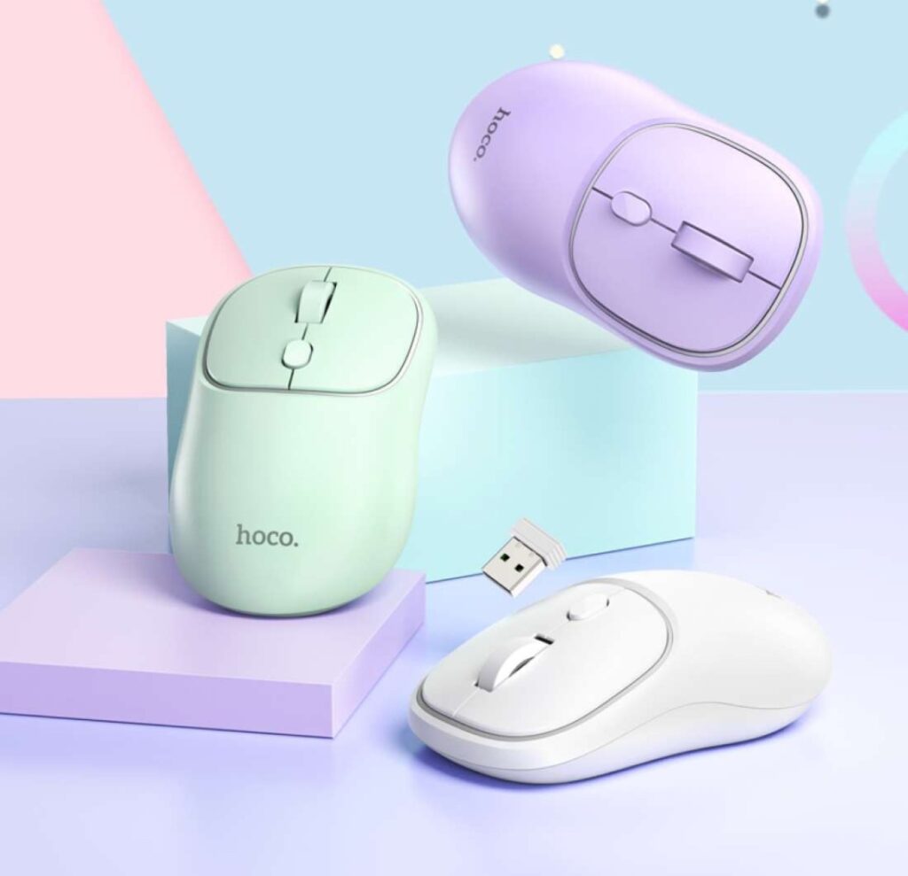 Mouse Inalámbrico Hoco GM25 – Bluetooth + 2.4G, Silencioso y Portátil