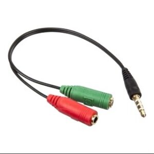 Divisor jack macho 3.5mm TRRS a 2 hembras | Micrófono y audífono separados - Imagen 3