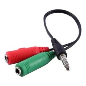 Divisor jack macho 3.5mm TRRS a 2 hembras | Micrófono y audífono separados
