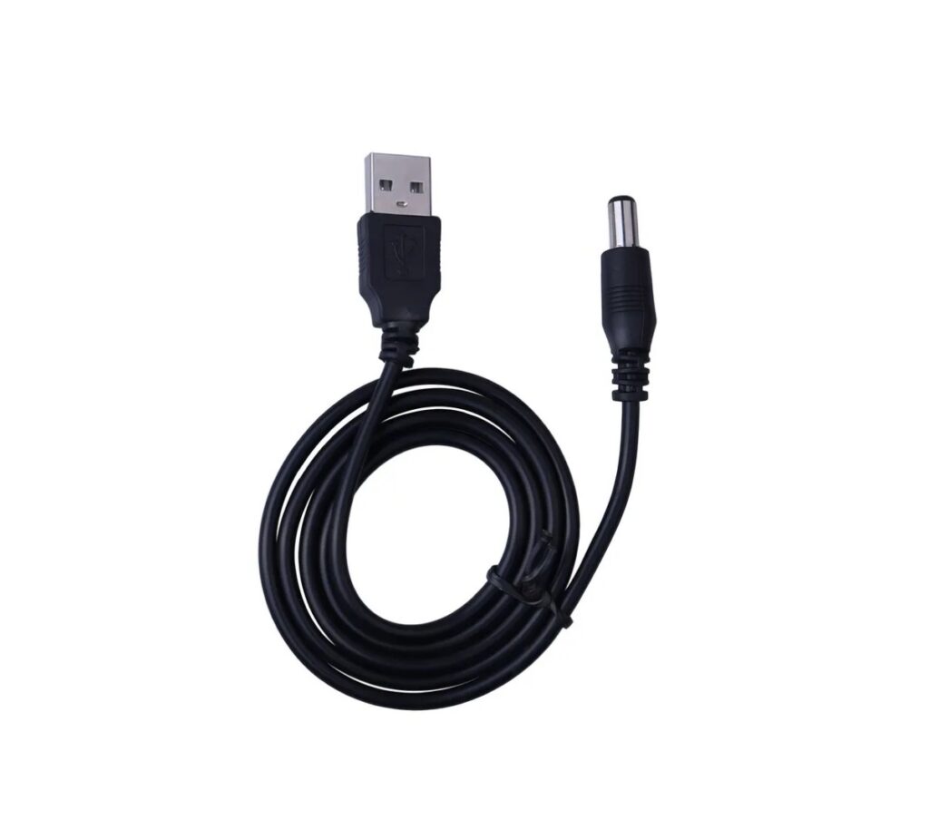 Cable USB a DC 5.5x2.1mm – 1 Metro de Largo para Cámaras y LEDs
