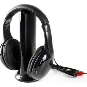 Audífonos Inalámbricos MH2001 5 en 1 con Base y Radio FM para TV