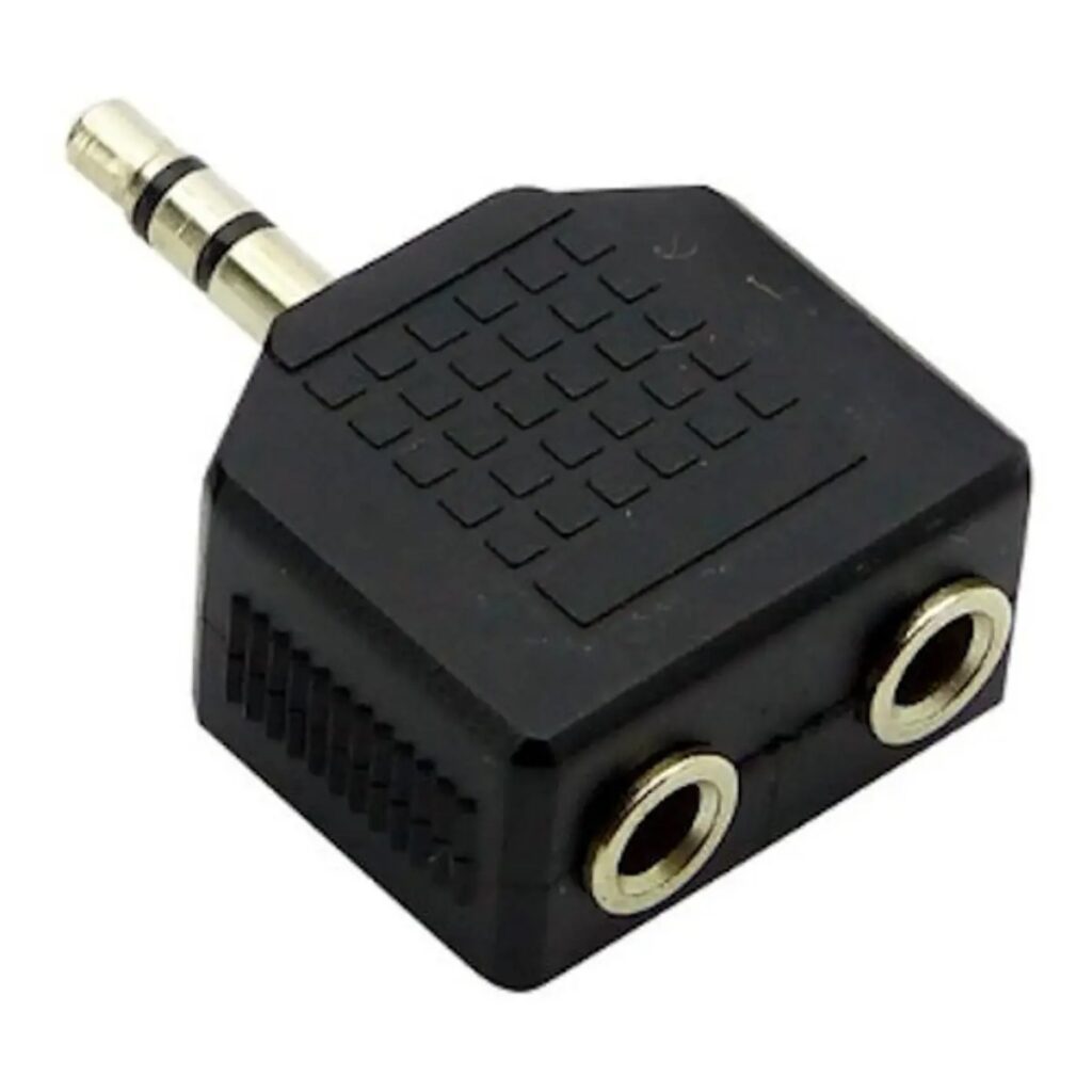 Adaptador Divisor Audio 3.5 mm Macho a 2 Hembras Estéreo