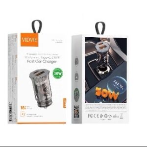 Cargador para Auto VIDVIE CC549 30W con Cable USB-C a USB-C - Imagen 2